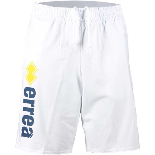 Abbigliamento Uomo Shorts / Bermuda Errea Republic Essential Short Raw Cut Man Logo 74 Ad Bianco