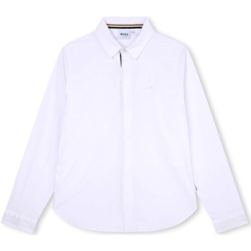 Abbigliamento Bambino Camicie maniche lunghe BOSS J25Q03 Bianco