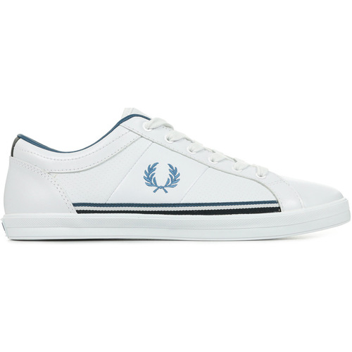 Scarpe Uomo Sneakers Fred Perry Baseline Perf Leather Bianco