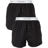 Biancheria Intima Uomo Boxer Calvin Klein Jeans Boxer in tessuto slim fit con logo in confezione da 2 Nero
