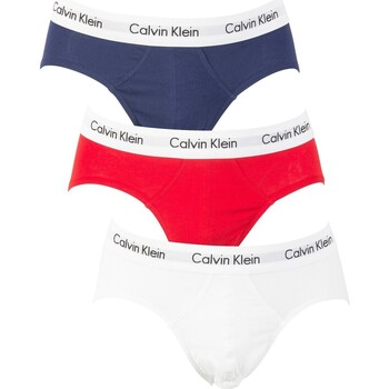 Biancheria Intima Uomo Slip Calvin Klein Jeans Slip elasticizzati in cotone da 3 pezzi Multicolore