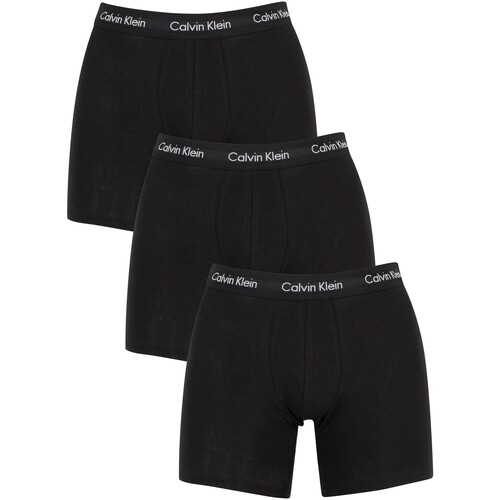 Biancheria Intima Uomo Mutande uomo Calvin Klein Jeans Slip in pile del boxer di cotone da 3 pacchetti Nero
