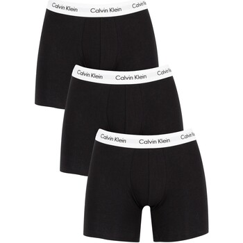 Biancheria Intima Uomo Mutande uomo Calvin Klein Jeans Slip in pile del boxer di cotone da 3 pacchetti Nero