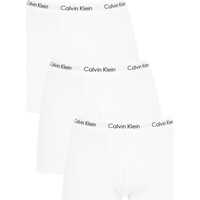 Biancheria Intima Uomo Mutande uomo Calvin Klein Jeans Slip in pile del boxer di cotone da 3 pacchetti Bianco