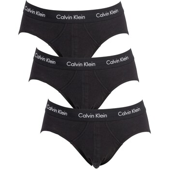 Biancheria Intima Uomo Slip Calvin Klein Jeans Slip all'anca da 3 pezzi Nero