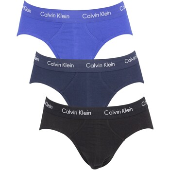 Biancheria Intima Uomo Slip Calvin Klein Jeans Slip all'anca da 3 pezzi Blu
