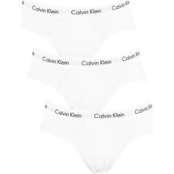 Biancheria Intima Uomo Slip Calvin Klein Jeans Slip all'anca da 3 pezzi Bianco