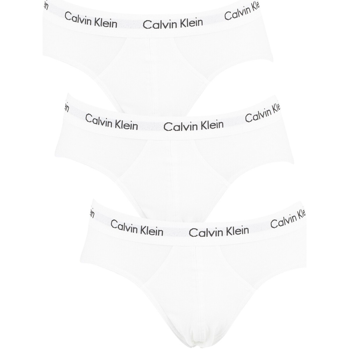 Biancheria Intima Uomo Slip Calvin Klein Jeans Slip all'anca da 3 pezzi Bianco