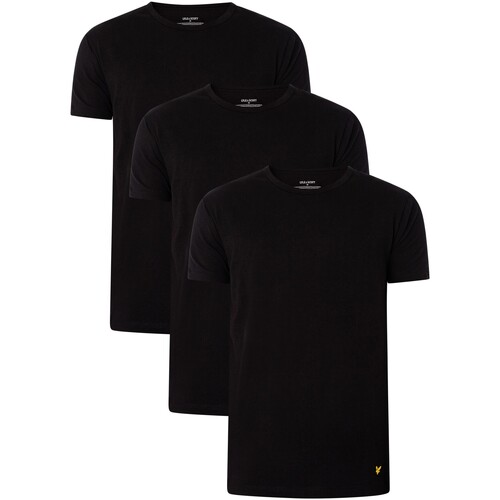 Abbigliamento Uomo T-shirt maniche corte Lyle & Scott T-shirt 3 pezzi Maxwell Lounge Crew Nero
