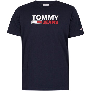 Abbigliamento Uomo T-shirt maniche corte Tommy Jeans T-Shirt con logo aziendale Blu