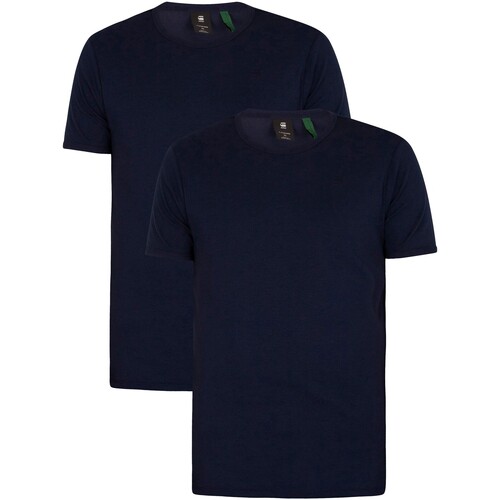 Abbigliamento Uomo T-shirt maniche corte G-Star Raw T-shirt slim girocollo in confezione da 2 Blu