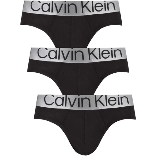 Biancheria Intima Uomo Slip Calvin Klein Jeans Confezione da 3 slip alla moda in acciaio riconsiderati Nero