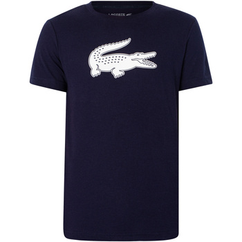 Abbigliamento Uomo T-shirt maniche corte Lacoste T-shirt sportiva in coccodrillo con stampa 3D Blu