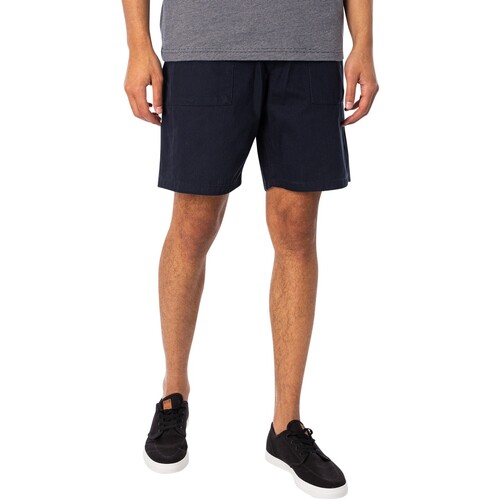 Abbigliamento Uomo Shorts / Bermuda Farah Pantaloncini in twill con toppe Sepel Blu
