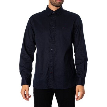 Abbigliamento Uomo Camicie maniche lunghe Tommy Hilfiger Camicia in popeline Core Flex Blu