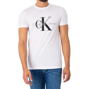Abbigliamento Uomo T-shirt maniche corte Calvin Klein Jeans T-shirt sottile con monologo Core Bianco