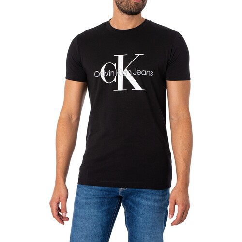 Abbigliamento Uomo T-shirt maniche corte Calvin Klein Jeans T-shirt sottile con monologo Core Nero