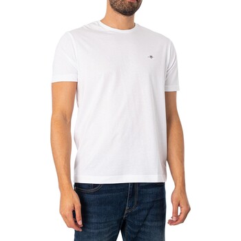 Abbigliamento Uomo T-shirt maniche corte Gant T-shirt scudo normale Bianco