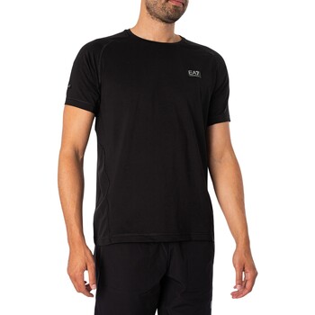 Abbigliamento Uomo T-shirt maniche corte Emporio Armani EA7 T-shirt con logo Ventus 7 sul petto Nero