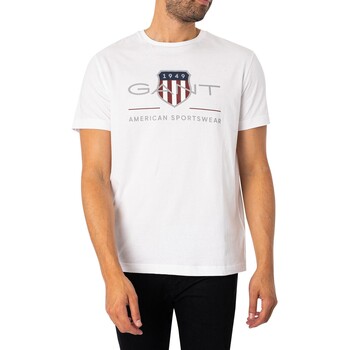 Abbigliamento Uomo T-shirt maniche corte Gant Maglietta con scudo d'archivio Bianco
