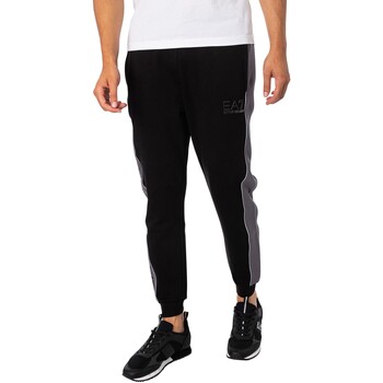 Emporio Armani EA7 Pantaloni da jogging di marca laterale Nero