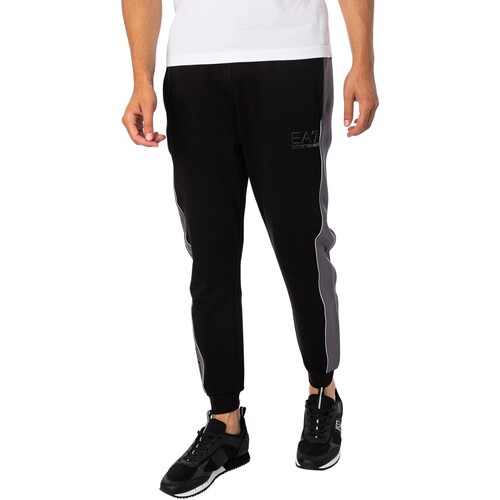 Abbigliamento Uomo Pantaloni da tuta Emporio Armani EA7 Pantaloni da jogging di marca laterale Nero