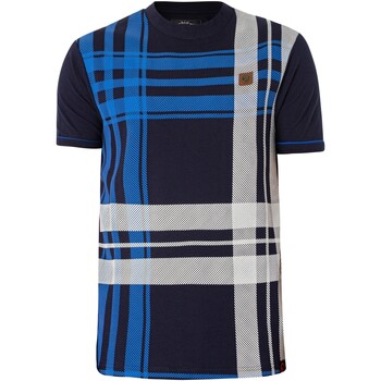 Abbigliamento Uomo T-shirt maniche corte Trojan T-shirt oversize con pannello a quadri Blu
