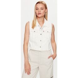 Abbigliamento Donna Giacche Levi's A4855 0001 - XS VEST-WHITE DENIM Bianco