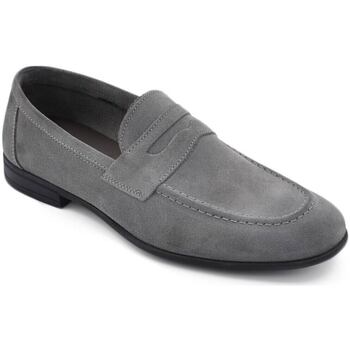 Image of Scarpe Malu Shoes Scarpe Scarpe college uomo inglese mocassino grigio vera pelle scamosc