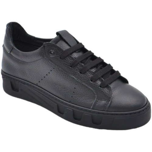 Scarpe Uomo Sneakers basse Malu Shoes Scarpa sneakers bassa uomo basic vera pelle liscia nera linea b Nero