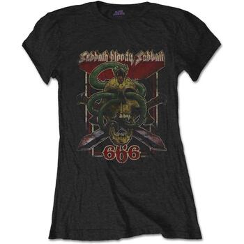 Abbigliamento Donna T-shirts a maniche lunghe Black Sabbath Bloody 666 Nero