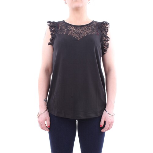 Abbigliamento Donna Top / T-shirt senza maniche Vero Moda 10196238-ALBERTA-SWEETHEART-LACE Nero
