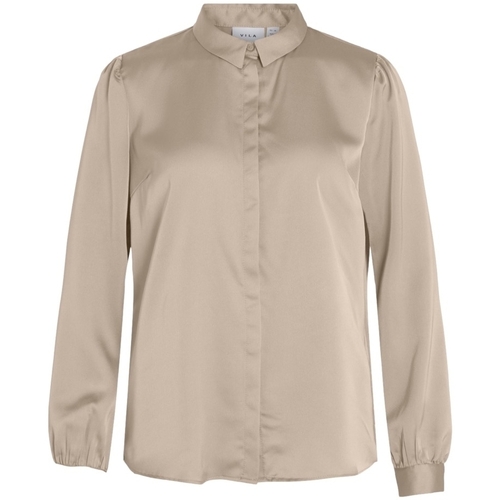 Abbigliamento Donna Top / Blusa Vila Noos Ellette Satin Shirt - Cement Beige