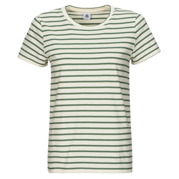 Abbigliamento Donna T-shirt maniche corte Petit Bateau A0A9P COL ROND Bianco / Verde
