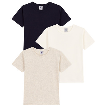 Abbigliamento Unisex bambino T-shirt maniche corte Petit Bateau A0A8H X3 Bianco / Beige / Nero