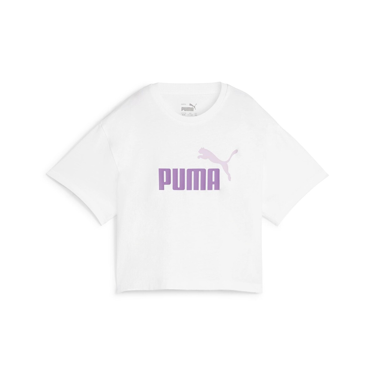 Abbigliamento Bambina T-shirt maniche corte Puma GRILS LOGO CROPPED TEE Bianco