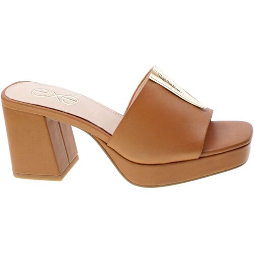 Scarpe Donna Sandali Exé Shoes Mules Donna Cuoio Lina-579 Marrone