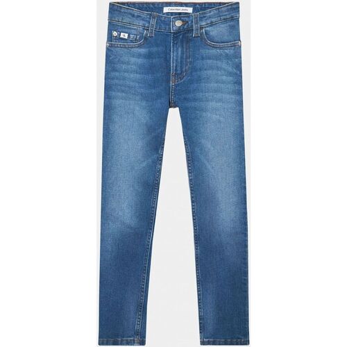 Abbigliamento Bambino Jeans Calvin Klein Jeans IB0IB01716 SLIM-1A4 MID BLUE Blu