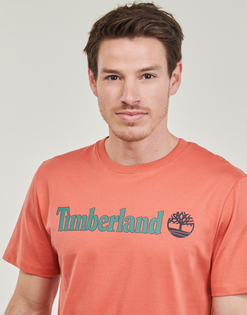 Timberland Linear Logo Short Sleeve Tee Marrone