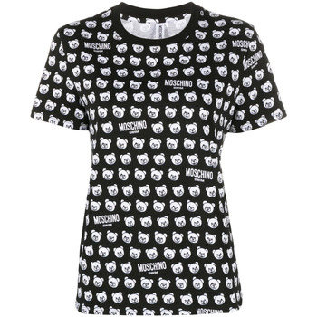 Abbigliamento Donna T-shirt maniche corte Moschino T-SHIRT FANTASIA  ALL OVER TEDDY Nero