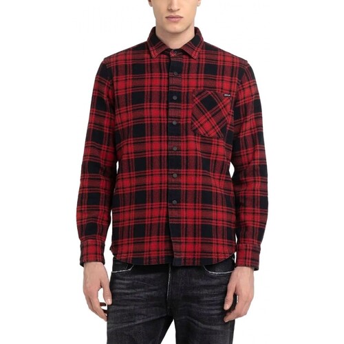 Abbigliamento Uomo T-shirt & Polo Replay Camicia In Flanella Check Nero