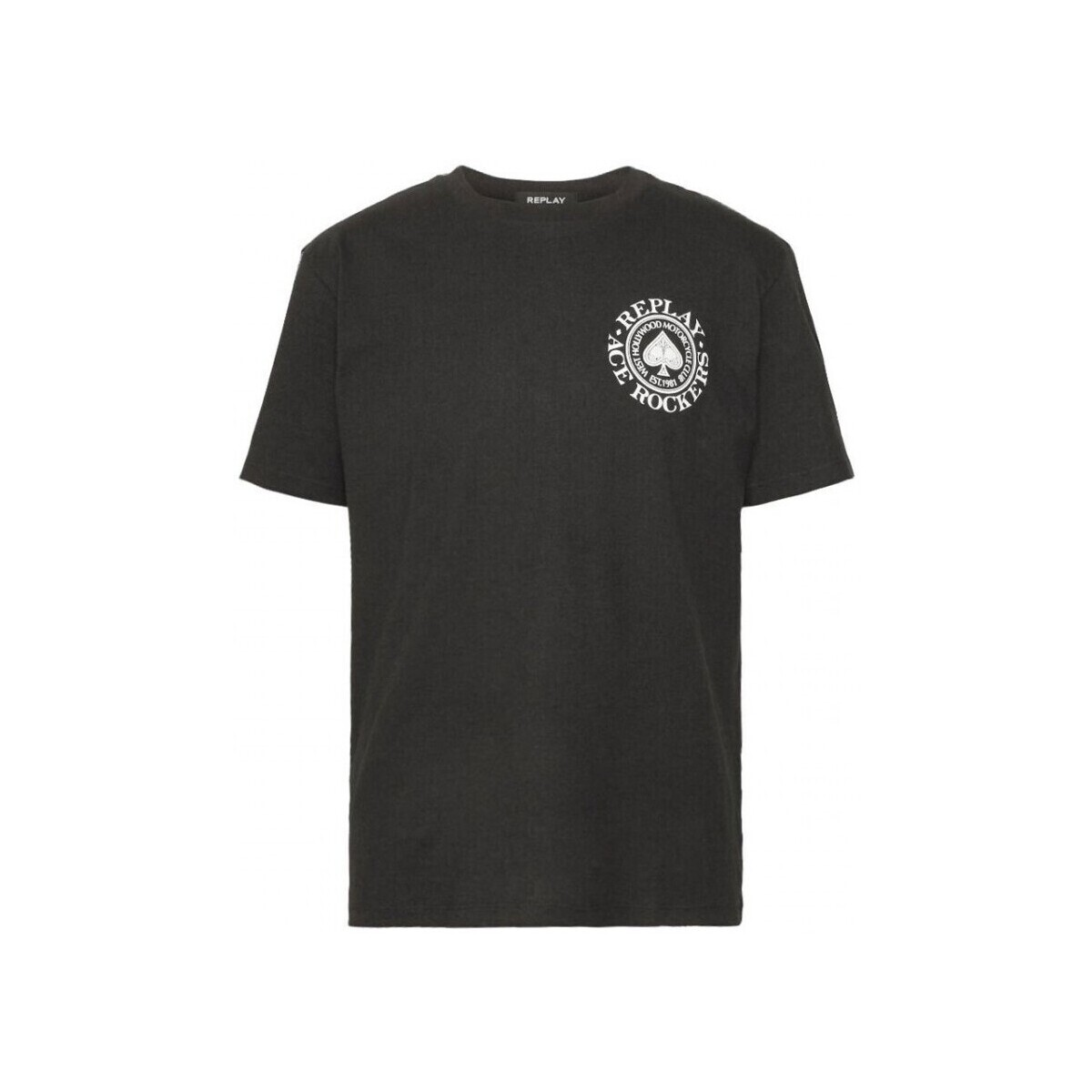 Abbigliamento Uomo T-shirt & Polo Replay T-Shirt Regular Fit Rockers Black Nero