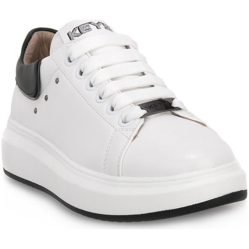 Scarpe Donna Sneakers Keys WHITE BLACK Bianco