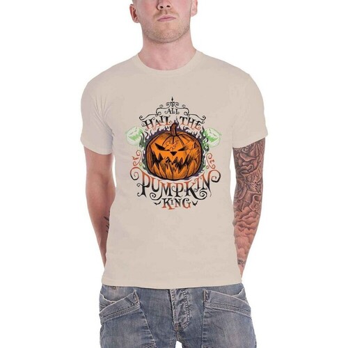 Abbigliamento T-shirts a maniche lunghe Nightmare Before Christmas All Hail the Pumpkin King Beige