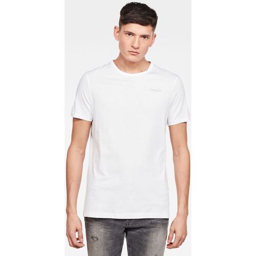 Abbigliamento Uomo T-shirt & Polo G-Star Raw D16425 336 BLOCK ORIGINALS TEE-110 WHITE Bianco