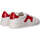 Scarpe Uomo Sneakers basse Santoni sneaker low top pelle bianca rossa Bianco