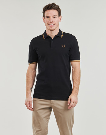 Fred Perry TWIN TIPPED FRED PERRY SHIRT Nero / Marrone