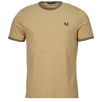 Abbigliamento Uomo T-shirt maniche corte Fred Perry TWIN TIPPED T-SHIRT Beige / Nero