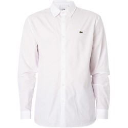 Abbigliamento Uomo Camicie maniche lunghe Lacoste Camicia Slim Fit Bianco