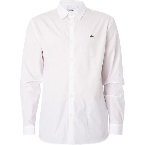 Abbigliamento Uomo Camicie maniche lunghe Lacoste Camicia Slim Fit Bianco